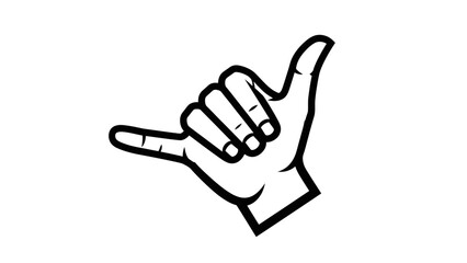 Obraz premium Hang Loose Hand Gesture Icon, Shaka Sign, Aloha Spirit, Surfing Symbol, Vector Illustration