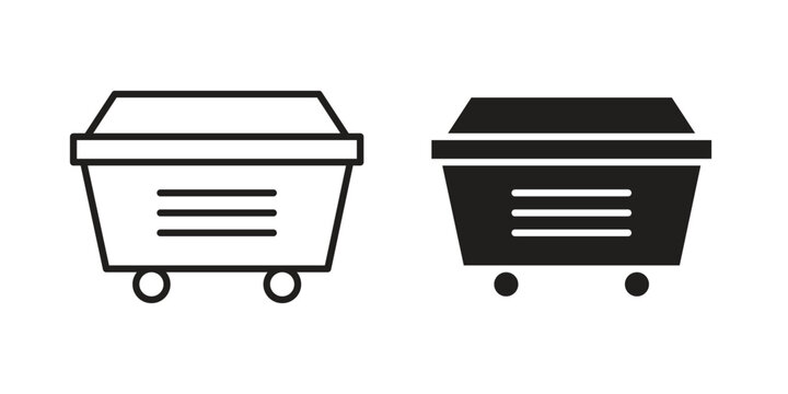 Dumpster icon design vector. Flat and line vector Icon Design
