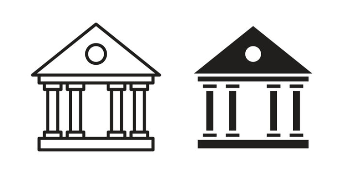 Government building icon design vector. Flat and line vector Icon Design