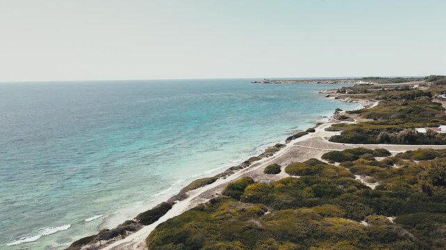 The small and quiet Sardinian village of Funtana Meiga in the province of Oristano known for its crystal clear water and the fine sandy beaches
