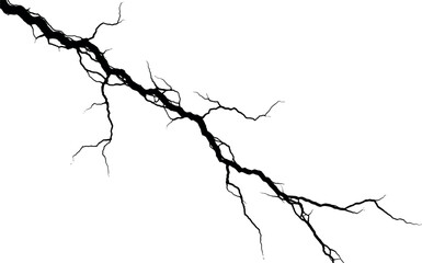 Obraz premium Realistic ground crack fissure vector illustration isolated on white background showing earthquake fault line fracture texture