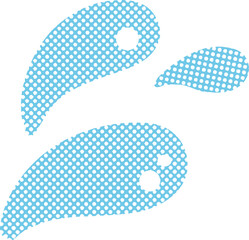 Naklejka premium 水色ドットの水しぶきイラスト 3滴 艶あり Adobe Illustrator Artwork