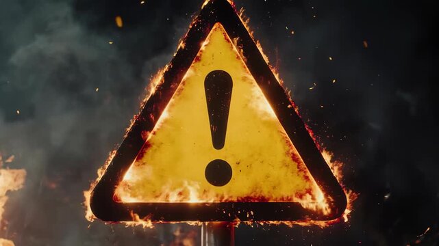 exclamation mark in fire