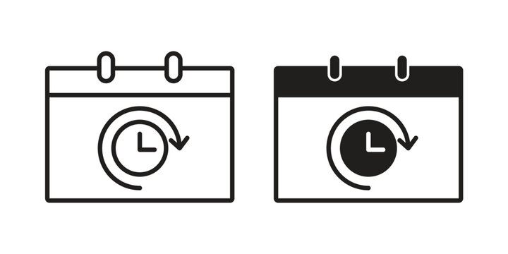 Reschedule icon design vector. Flat and line vector Icon Design