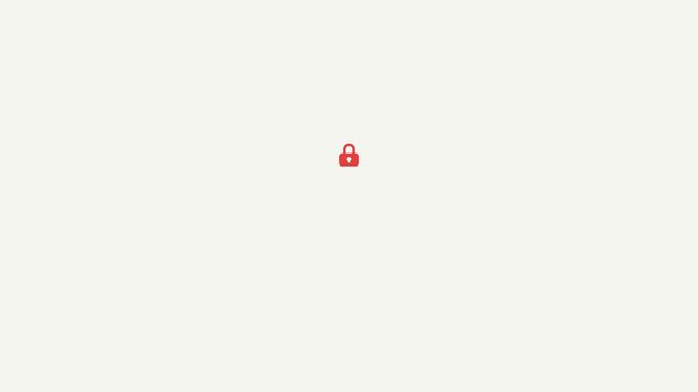 Minimalist Red Padlock Icon on Off White Background