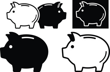 Fototapeta premium Piggy bank collection a study in contrast and form