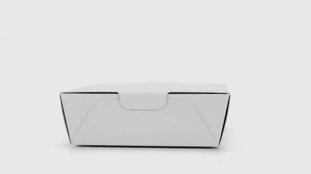 White cardboard pizza box packaging.