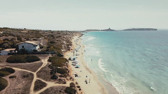 The small and quiet Sardinian village of Funtana Meiga in the province of Oristano known for its crystal clear water and the fine sandy beaches