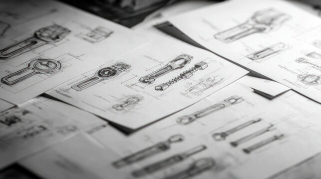 Engineering drawings of mechanical parts