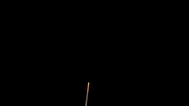Cruise missile or rocket launch, three speeds with alpha channel for transparent no background, 4k 24p 