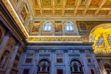 Obraz premium Interiors of Basilica of Saint Paul outside the Walls, Rome, Italy