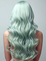 Fototapeta premium Pastel green long hair style