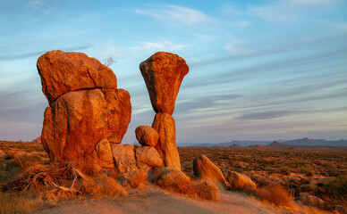 Mushroom Rock Formation At The Toms Thumb Trailhead In North Scottsdale AZ Early Morning
