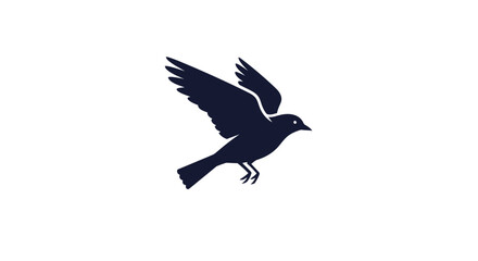 Fototapeta premium Stylized flying bird silhouette on a clean white background