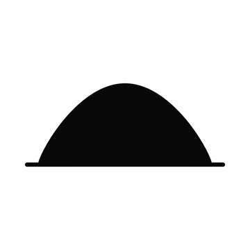 Black semicircular shape with flat base semicircle