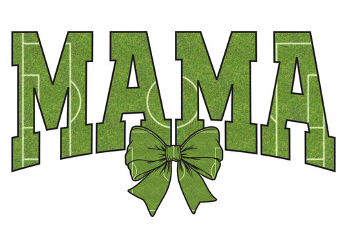 Football Field Sports Mama PNG, Coquette Mama, Soft Girl Era, Varsity Mama, Ribbon Bow, Sublimation Print Dtf Dtg transfer