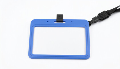 Fototapeta premium Blank ID Badge with Lanyard on White Background.
