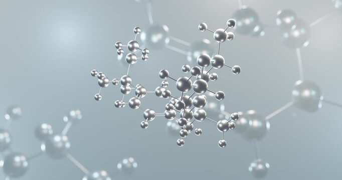 Amorolfine rotating 3d molecule, molecular structure of antifungal drug seamless video
