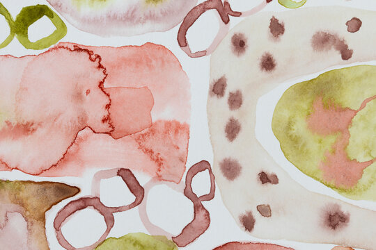 Beautiful watercolor with soft colors and patterns
