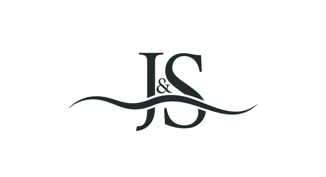 Elegant black and white JS ampersand monogram logo