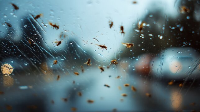 Insects on windshield