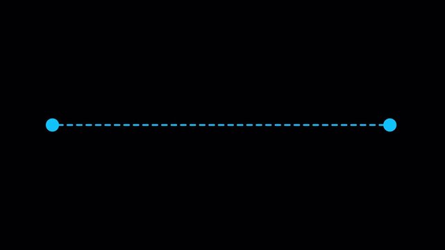 Animated Dotted Path Line from Start to End Point in 4K animation Animation of a path from one point to another in transparent background with alpha channel