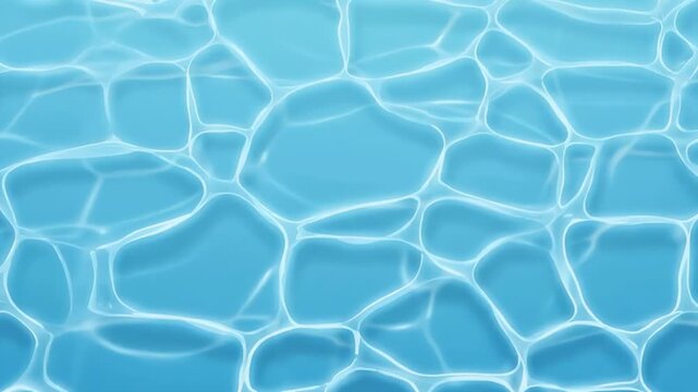 Stylized Blue Water Ripple Texture with Caustics and Crystal Clear Surface for Summer Vacation and Pool Backgrounds