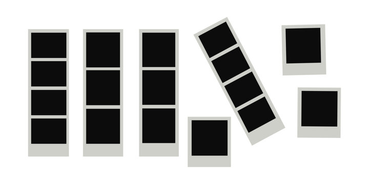Photo Booth Frame Vector Set &ndash; Polaroid, Retro Snapshot, Blank Photo Mockup