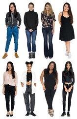 Obraz premium Diverse women fashion styles element set isolated on white