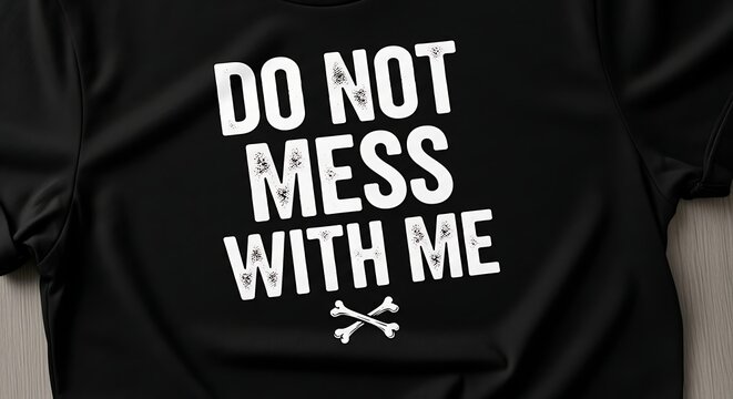 Black T-shirt with the words Do Not Mess With Me.