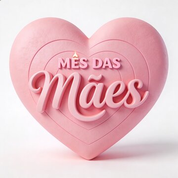Pink Heart Shaped Object with Mes das Maes Text