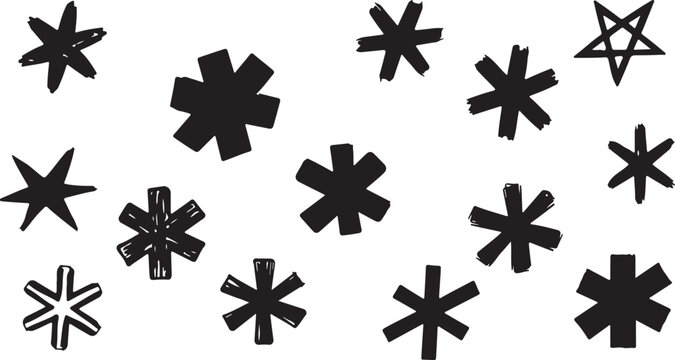 black and white image displays a repeated pattern of symmetrical star shaped floral or asterisk like designs