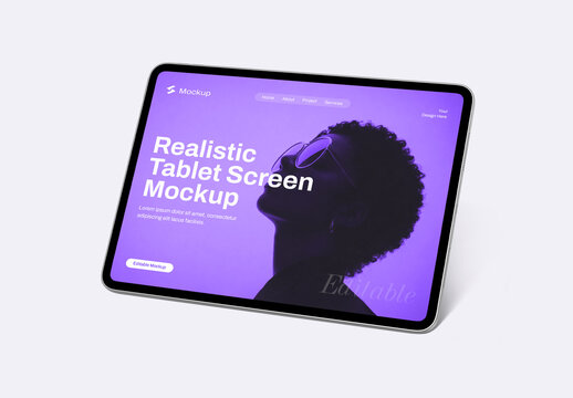 Tablet Device Mockup On White Background
