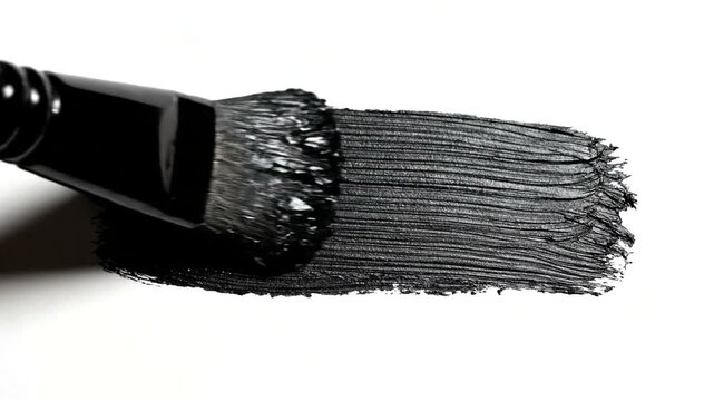 Black mascara brush strokes on white.