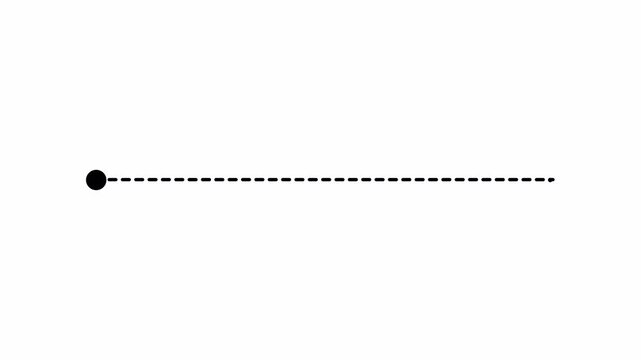 Dotted Path Line from Start to End Point animation in 4K animation with alpha channel Animation of a path from one point to another in 4k in transparent