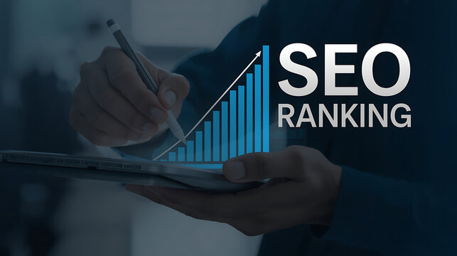 This image is a conceptual representation of Search Engine Optimization (SEO), highlighting the process of improving a website's visibility and ranking in search results