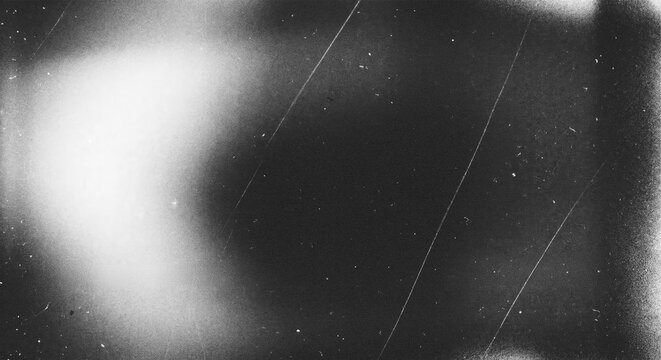 Cinematic Black and White Film Scan Effect with Ghost Light and Horizontal Flare Effect