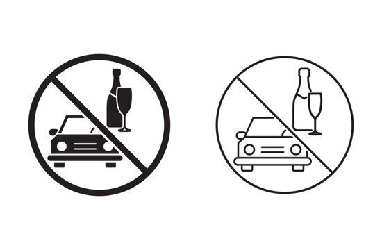no drunk driving icon vector for web design