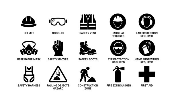 Safety equipment symbols: essential gear for workplace protection