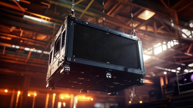 Heavy Duty Speaker Cabinet Being Lifted in a Warehouse