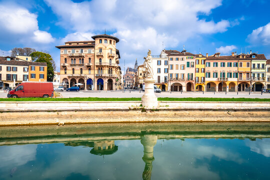 Padova, Italy. Prato della Valle square and channel in Padova view