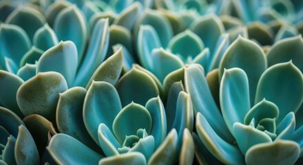 Obraz premium Title a vibrant close up of blue succulents displaying unique textures and natural beauty description a stunning macro shot reveals a dense cluster