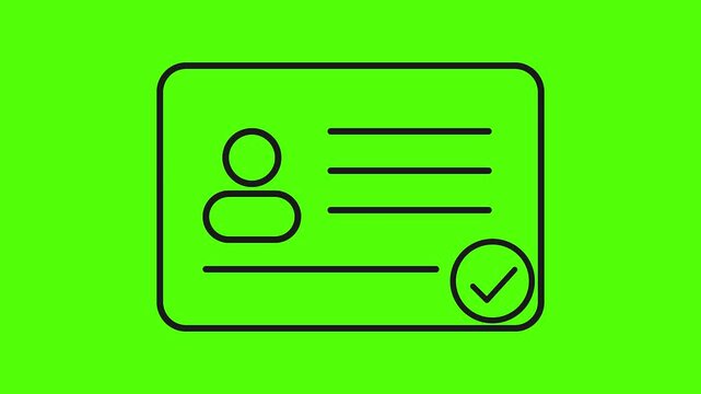 Verification and Identification: A clear and concise image showcasing a card with a person icon, indicating verified identity. The background is a vibrant green.