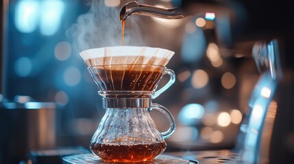 Pour over coffee preparation