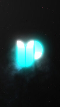 Neon Volumetric Light Vertical Logo Reveal for Cinematic Reels
