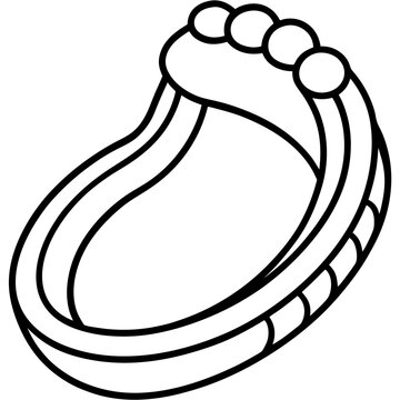Toe Ring line art vector