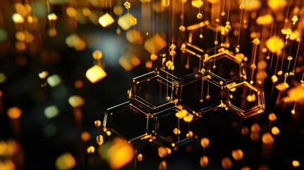 Abstract golden hexagons