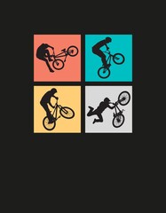 Obraz premium Colorful BMX Freestyle T-Shirt Design with Retro and Urban Aesthetic