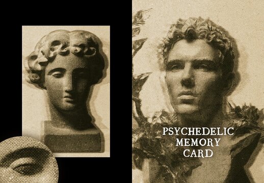 Psychedelic Memory Poster Photo Card Mockup
