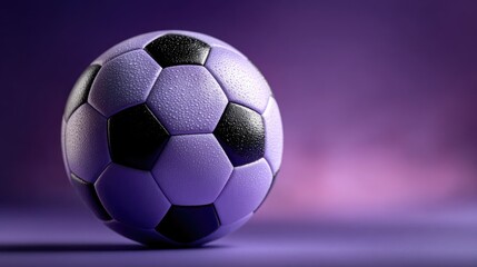 Naklejka premium Purple Soccer Ball Background with Copy Space for Sports Branding